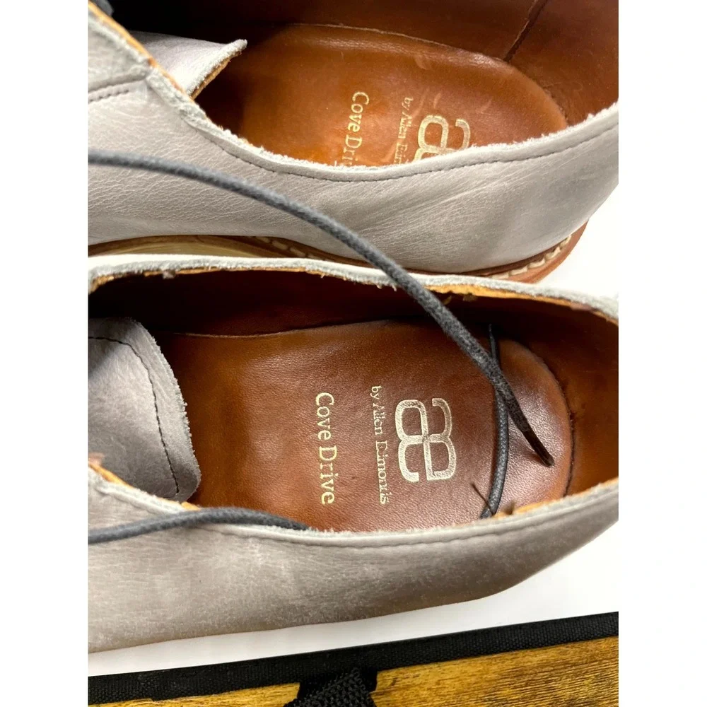 Allen Edmonds Cove Drive Mens US 8.5 D Derby Gray Leather Plain Toe Dress Shoes